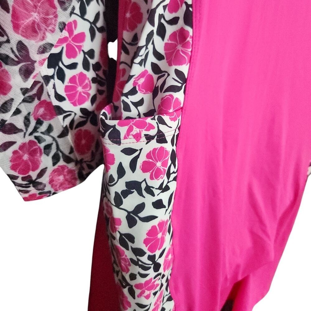SAN SOLEIL Golf Dress with shorts Medium Pink Floral 1/4 Zip UPV 50 NWT $139 - Picture 10 of 13